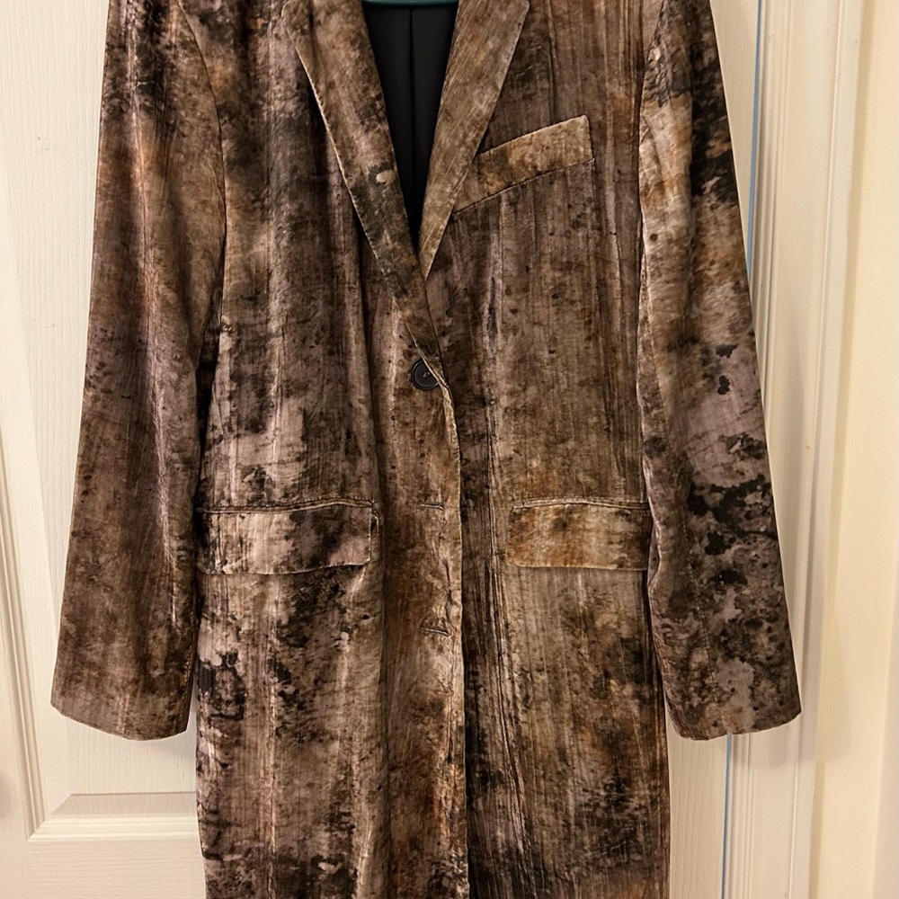 Zara Tan Velvet Coat New Without Tags